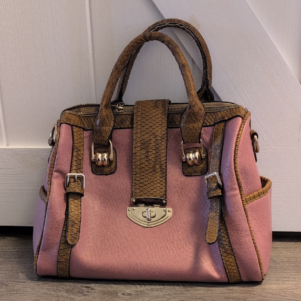 Pink and Brown Handbag